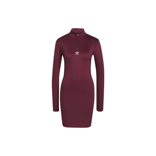 Adidas Long-Sleeved Dresses Women's Red