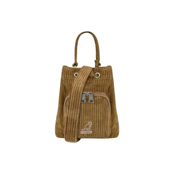 KANGOL Corduroy Bucket Bags One Shoulder Handbags Unisex Brown