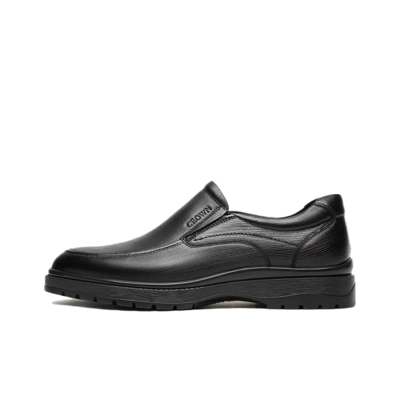 CROWN Men's Casual Shoes Men Low Top Black-0