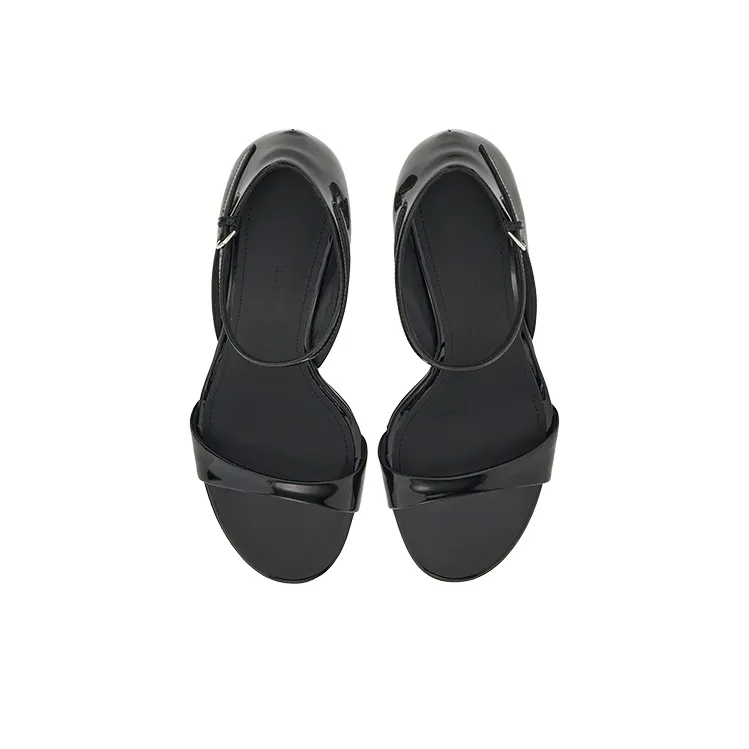 FERRAGAMO 100mm Patent Leather Sandals-3