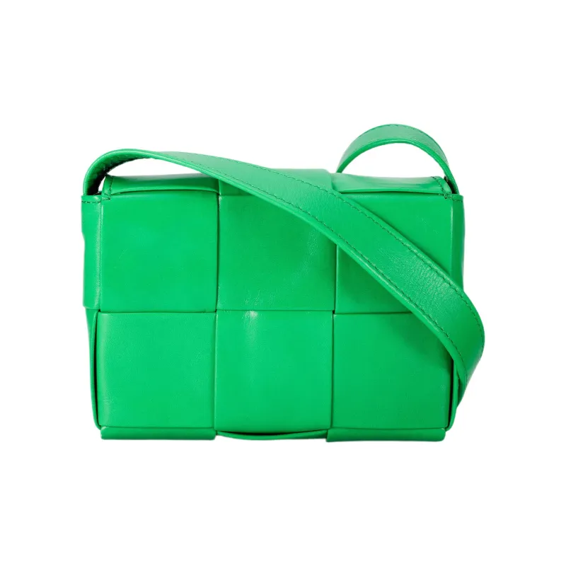 Bottega Veneta With Calfskin Small Block Small Square Bag, Shoulder Bag, Crossbody Bag Mini Men's Parrot Green-1