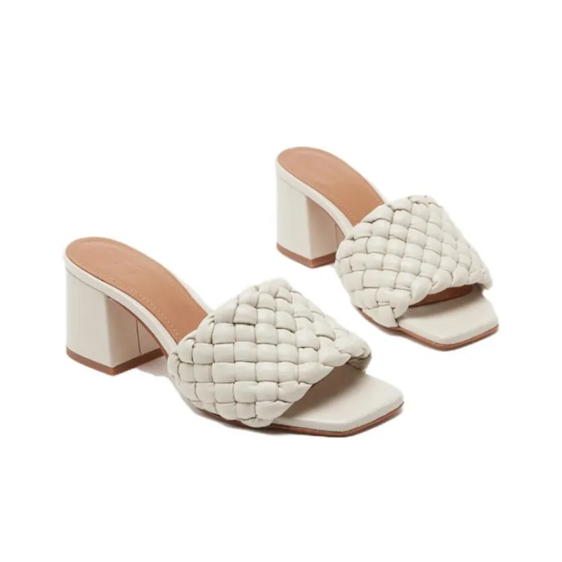 FLATTERED Odessa Slide Slippers 4cm Women's White-1