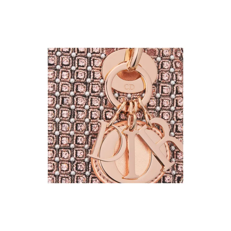 DIOR Lady Dior Rhinestone Dior Bag Shoulder Bag Crossbody Bag Handbag Mini Women's Metal Pink Beads-5