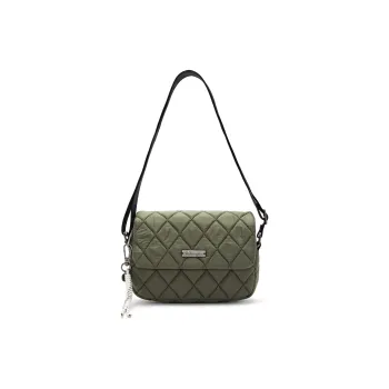 Champion Fabric Shoulder Bag Small Size Unisex Dark Green/Black