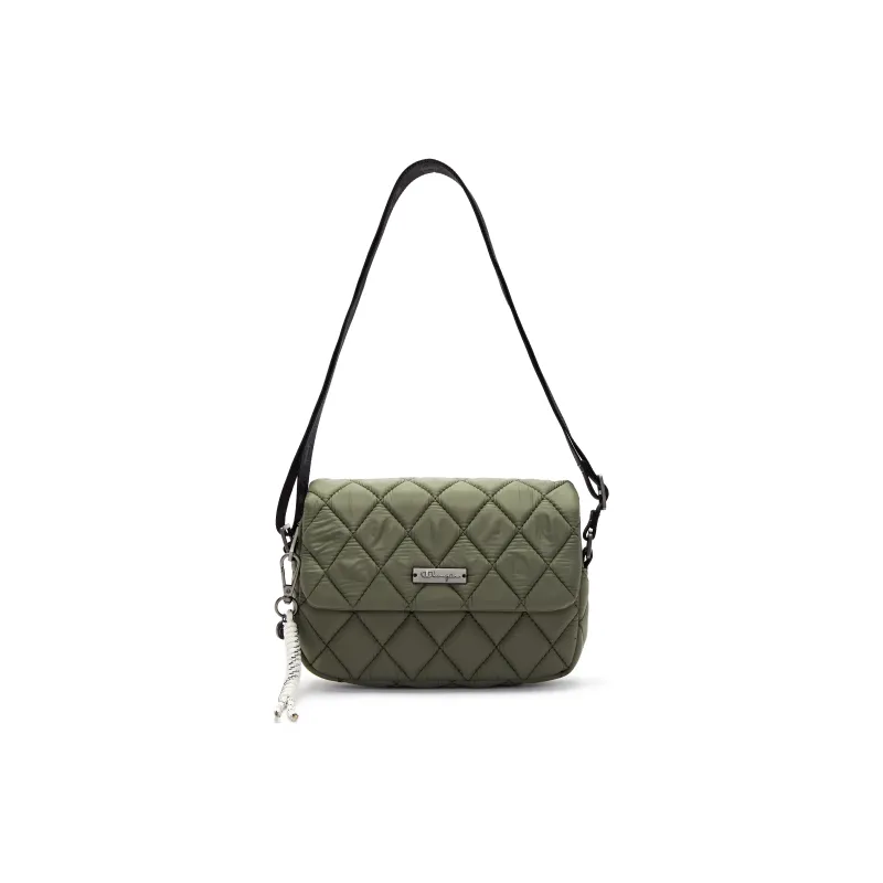 Champion Fabric Shoulder Bag Small Size Unisex Dark Green/Black-0