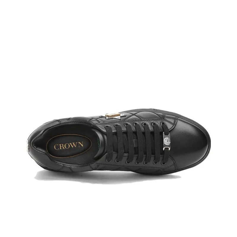 CROWN Low Top Skateboard Shoes Men's Black-3