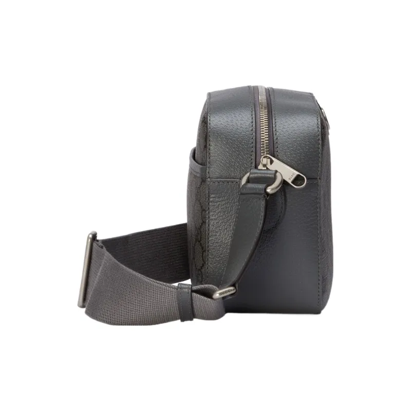 GUCCI Ophidia Canvas With Leather Binding Messenger Bag Crossbody Bag Shoulder Bag Men's Gray-2