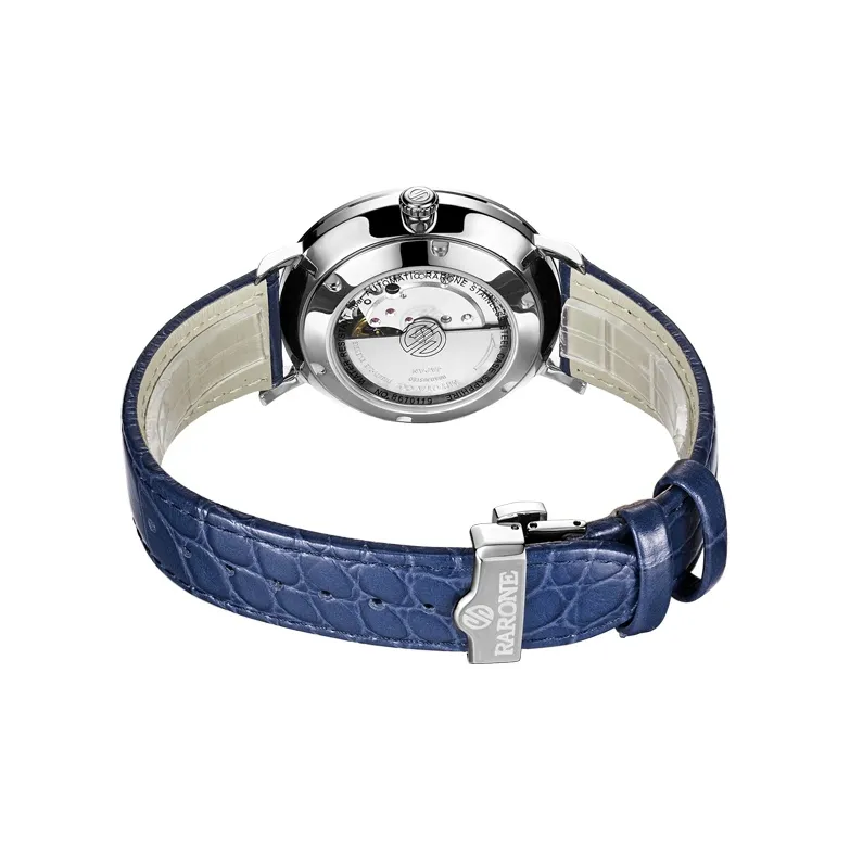 RARONE Master Collection Elegance Mechanical Movement Genuine Leather Strap Watch Men's Watches White Dial-7