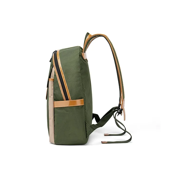 MashaLanti Synthetic Leather Backpack Laptop Bag Backpack Regular Unisex Green And Orange-3