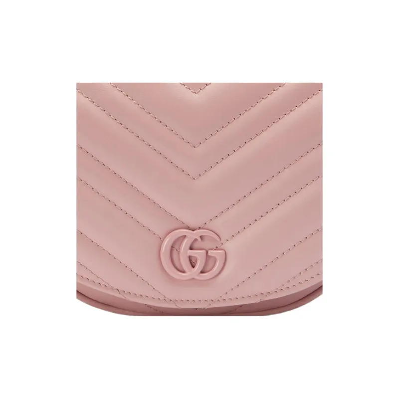 GUCCI Marmont Leather Shoulder Bag Crossbody Bag Mini Women's Pink-7