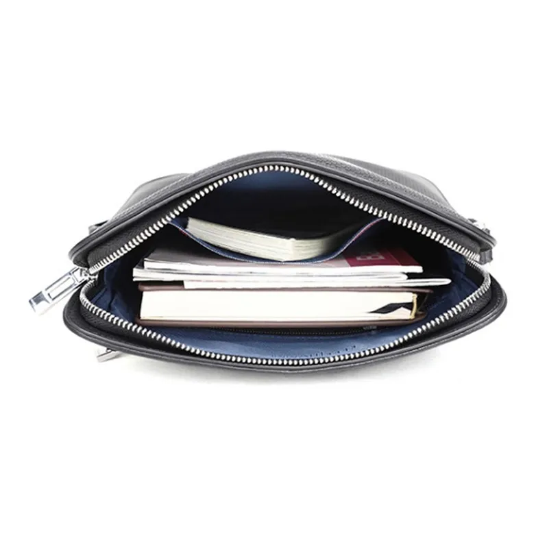ELLE HOMME Top Grain Cow Leather Daylight Bag Shoulder Bag Crossbody Bag Regular Men's Black-4