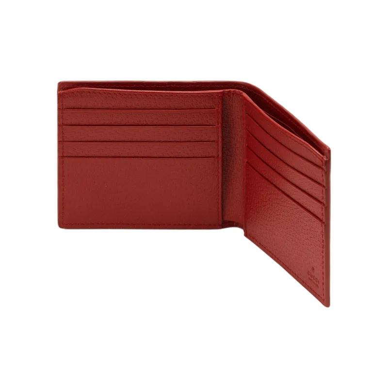 GUCCI Canvas With Leather Trim Wallet Regular Men's Red & Beige-3