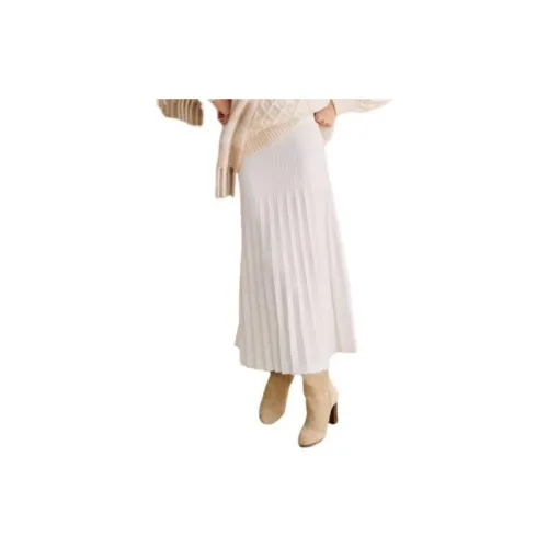 Sézane Casual Long Skirts Women's White