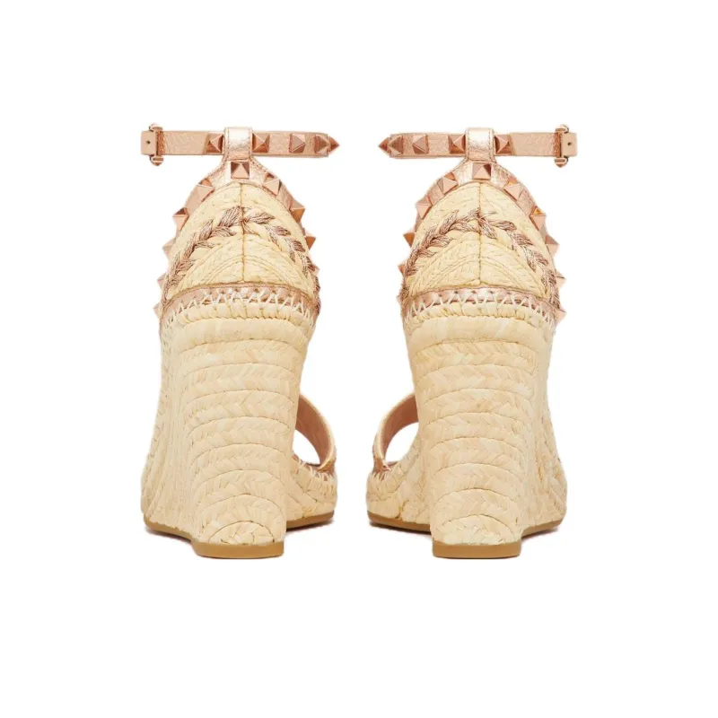 Valentino Rockstud Strap Sandals 10.5cm Women's Copper-4