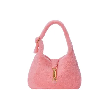 GUCCI Jackie 1961 Shearling Crescent Bag Shoulder Bag Handbag Shoulder Bag Small Size Women's Light Pink