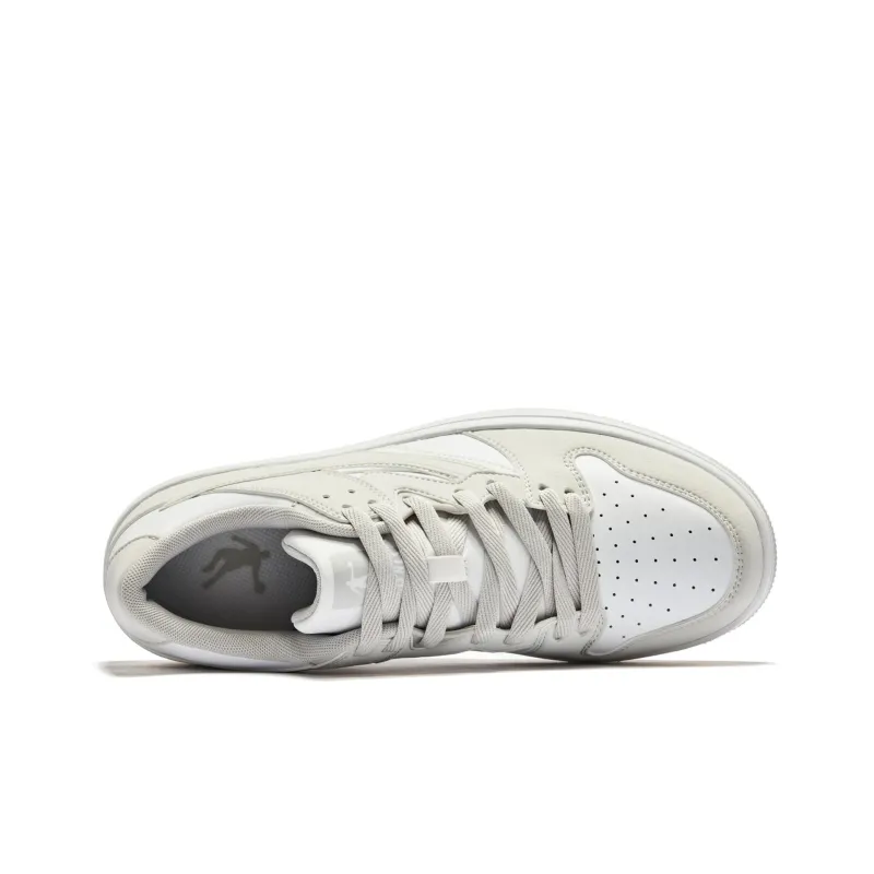QIAODAN Skateboard Shoes Men Low Top White Gray-2