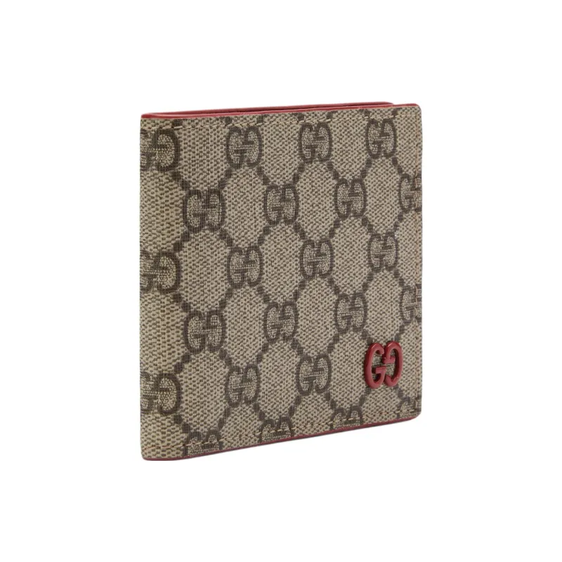 GUCCI Canvas With Leather Trim Wallet Regular Men's Red & Beige-1
