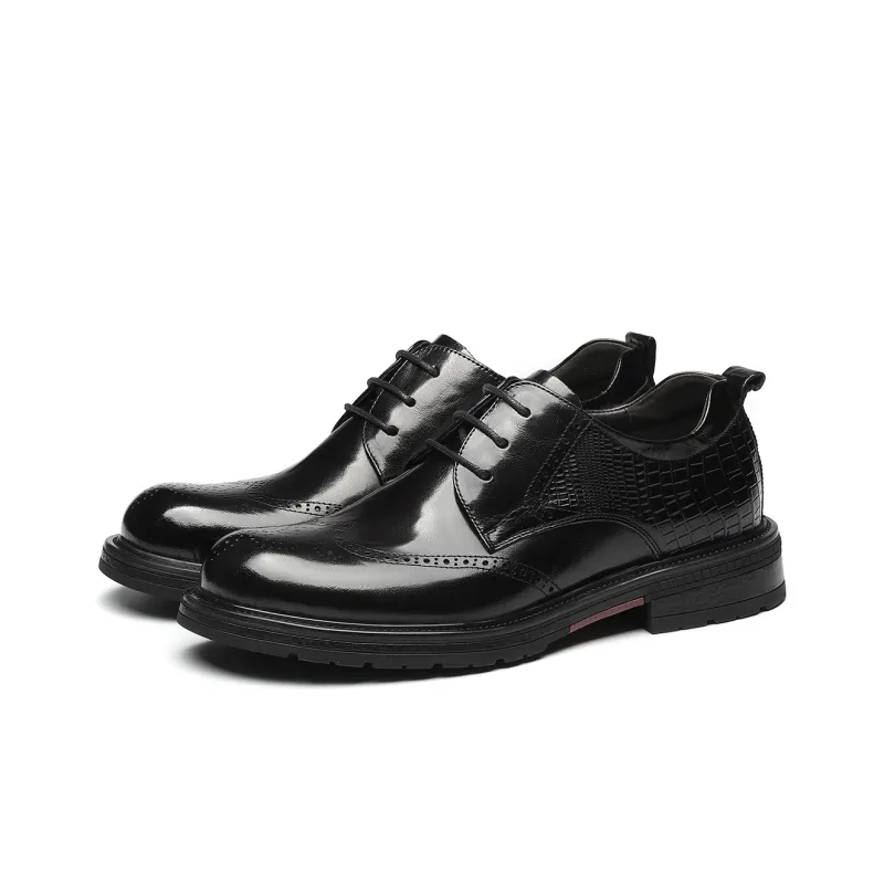 15 MINS Dress Shoes Men Low Top Black/Brown-4