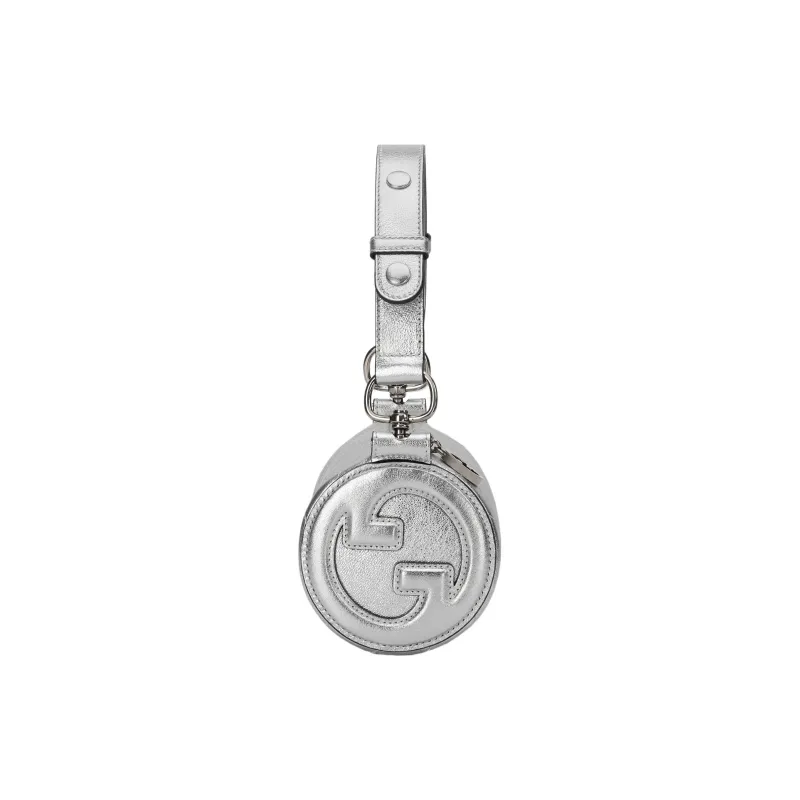 GUCCI Blondie Leather Pen Case Bag Handbag Shoulder Bag Women's Silver-3