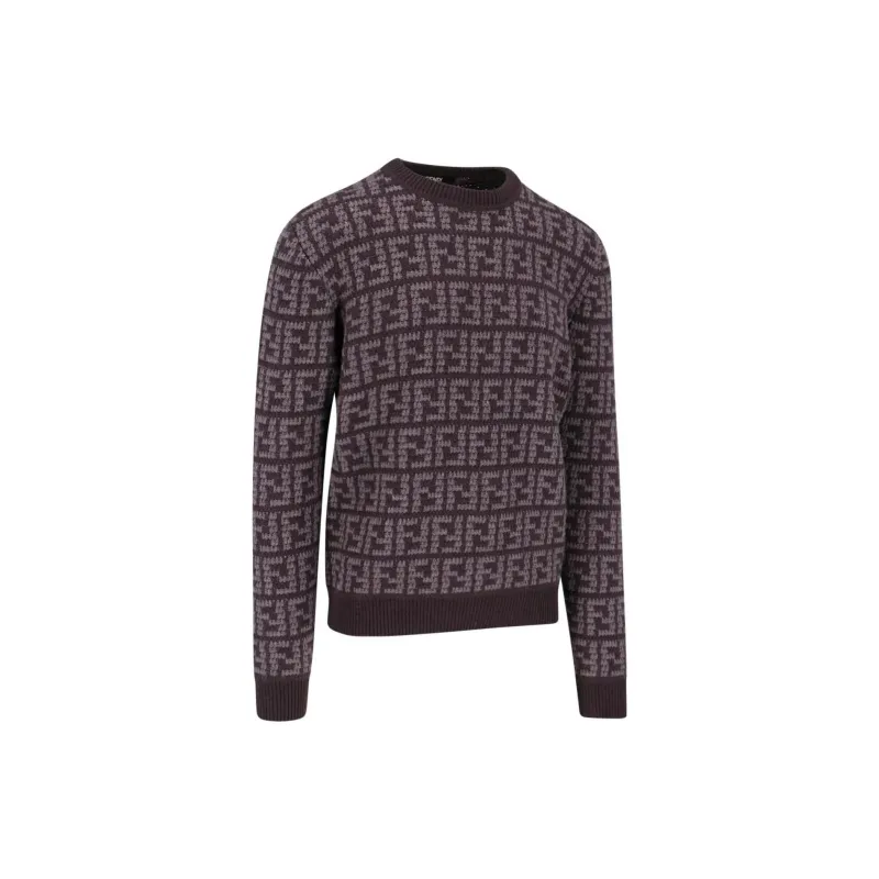 FENDI Monogrammed Intarsia Knit Sweaters-2