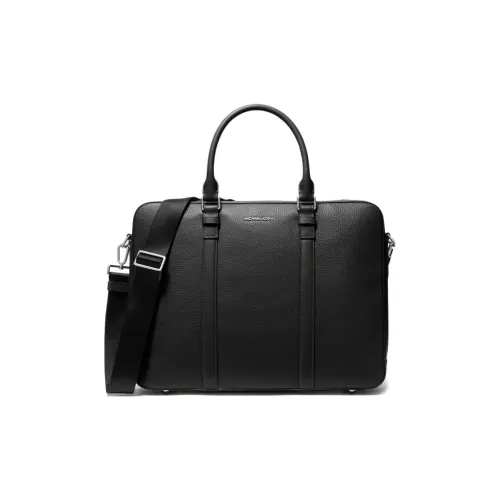 MICHAEL KORS Hudson Canvas With Leather Briefcase Shoulder Bag Handbag Men's Black