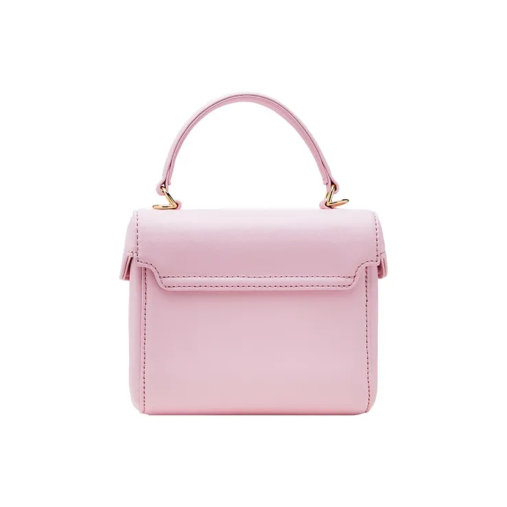 VANESSA HOGAN Cow Leather Box Bag Shoulder Bag Crossbody Handbag Medium Size Women's Pink-2
