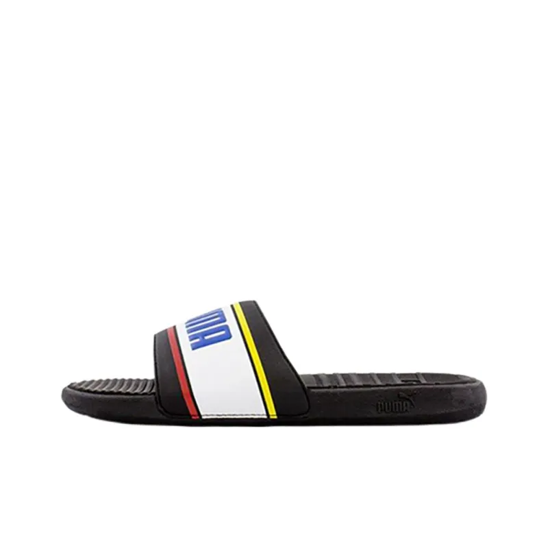 PUMA Cool Cat Rubber Sole Slide Slippers Men's Black White-0