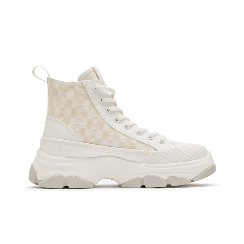 Champion Campus High Top Canvas Shoes Women's Beige-1