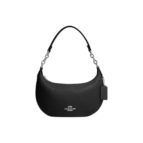 COACH Payton Leather Crescent Bag Shoulder Bag Handbag Shoulder Bag Women's Black
