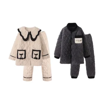 Chun Xi Pajama Set Unisex Snowflake White Cloudy Gray