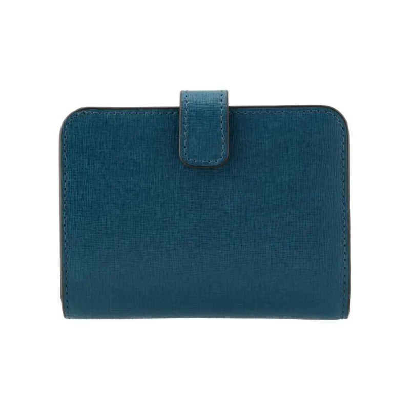 Furla Babylon Embossed Calfskin Wallet Small Size Women's Blue-1