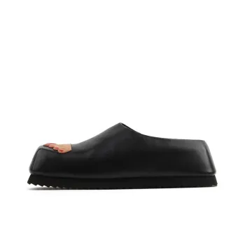 CALVINLUO Toeless Mules Casual Single Shoes 4.3cm Women's Black