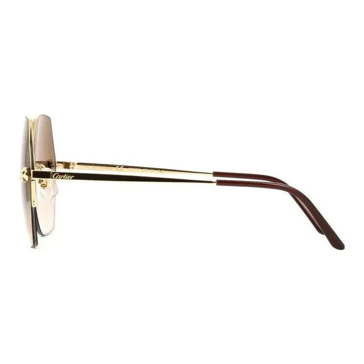 Cartier Panther Emblem Geometric Frame Sunglasses-2