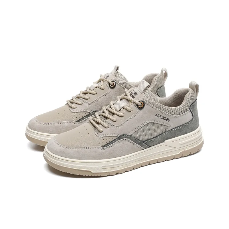 Mulinsen MULINSEN Cushioning Moisture-Wicking Height Increasing Lightweight Breathable Low-Top Casual Shoes Men's Khaki-2