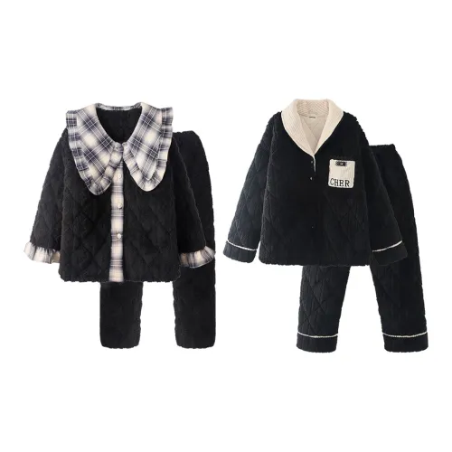Chun Xi Pajama Set Unisex Scottish Black Premium Black