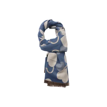 NAME.S Knit Scarves Women's Blue White Box Shopping Bag