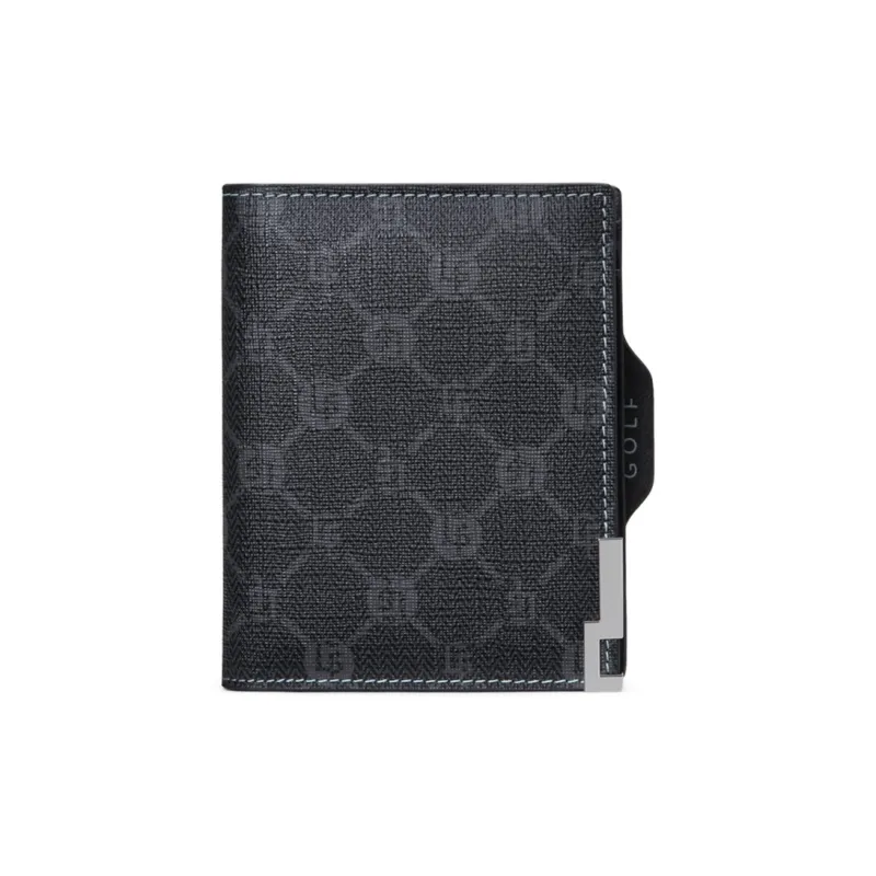 GOLF PVC Bonded Synthetic Leather Bonded Polyvinyl Chloride Wallet Medium Size Men's Black-1