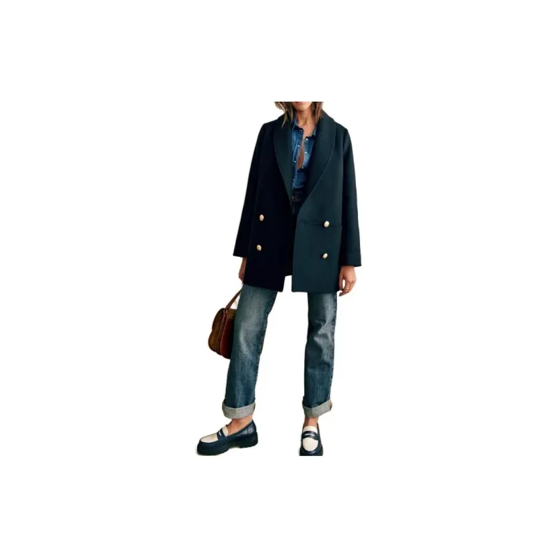 Sézane Coats Women's Marine Blue-1