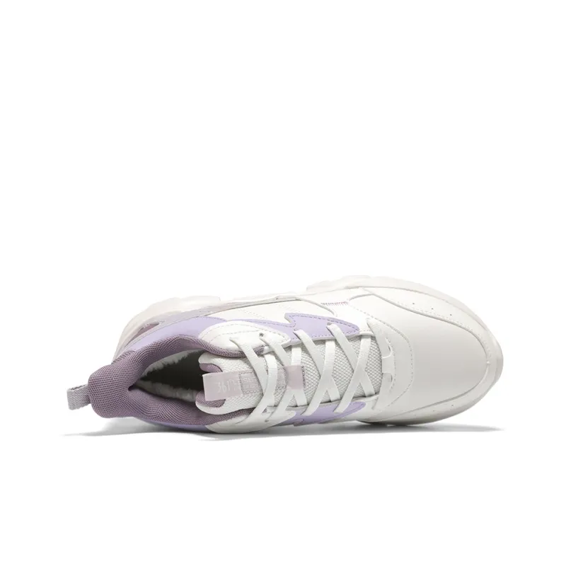 361° Warm Low Top Casual Shoes Women's Purple White-1