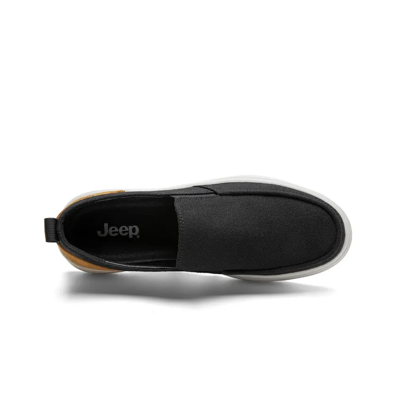 Jeep Wear Resistant Low Top Canvas Shoes Men's Black-2