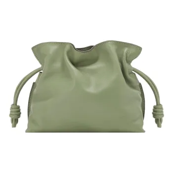 LOEWE Flamenco Nappa Calfskin One Shoulder Crossbody Clutches Mini Women's Green