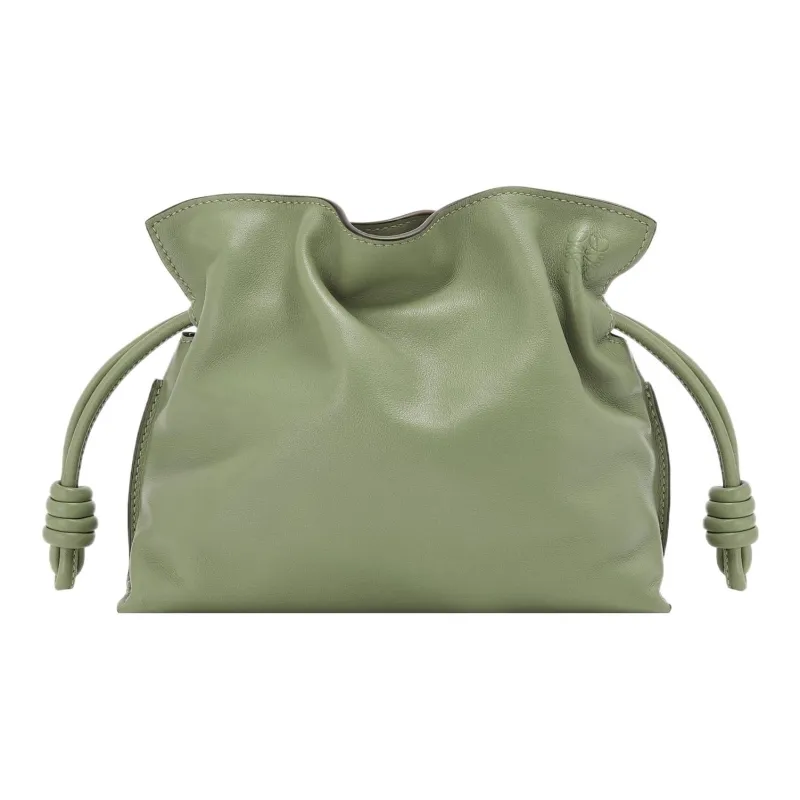 LOEWE Flamenco Nappa Calfskin One Shoulder Crossbody Clutches Mini Women's Green-0