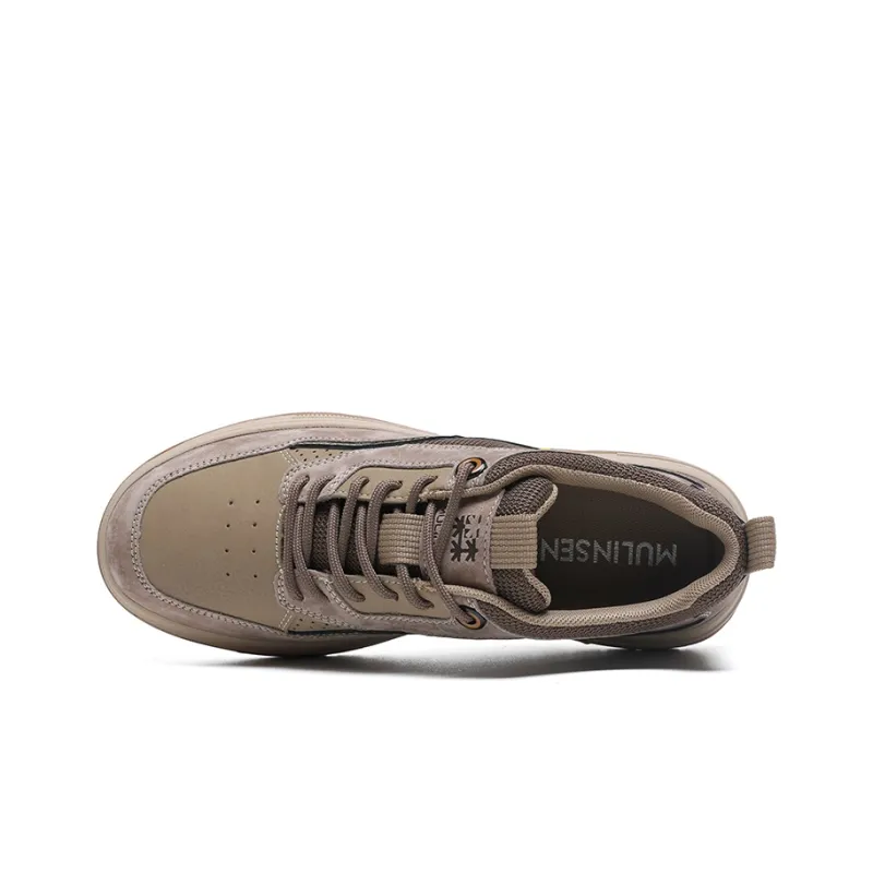 Mulinsen MULINSEN Cushioning Moisture-Wicking Height Increasing Lightweight Breathable Low-Top Casual Shoes Men's Khaki-10