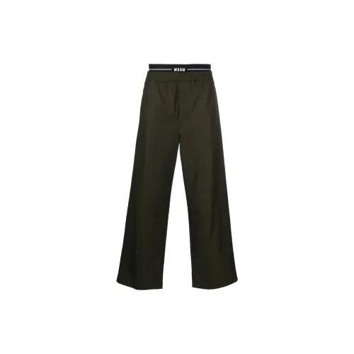 MSGM Suit Trousers Men Olive Green