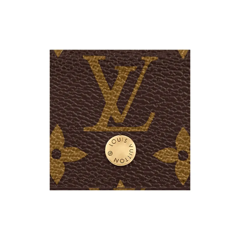 LOUIS VUITTON 4 Key Holder Coated Canvas With Calfskin Key Pouch Regular Women's Brown-4