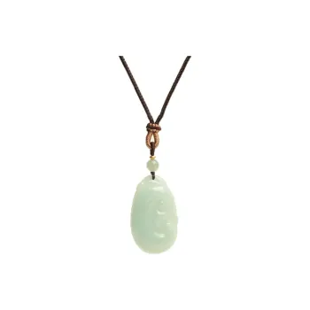 Artisan Lock Heart Jade Glutinous Jade Jadeite Necklaces Unisex