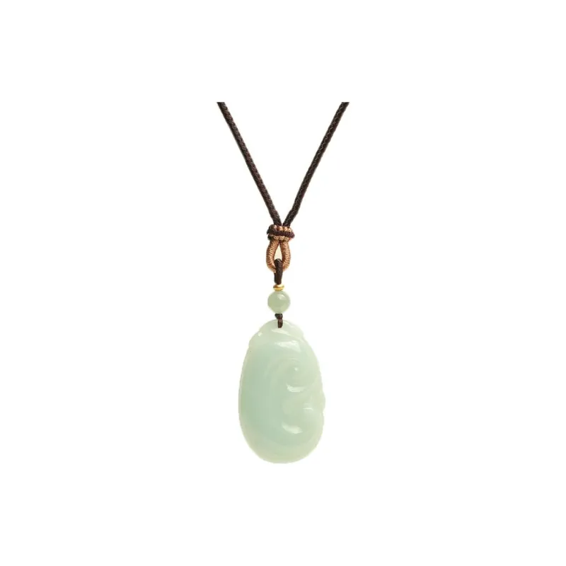 Artisan Lock Heart Jade Glutinous Jade Jadeite Necklaces Unisex-0
