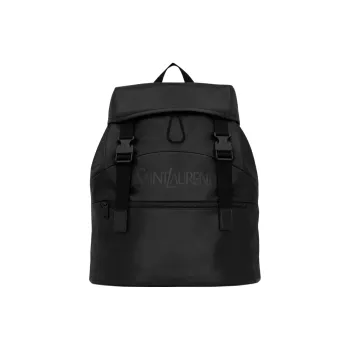 SAINT LAURENT Sheepskin With Fabric Backpack Men's Black