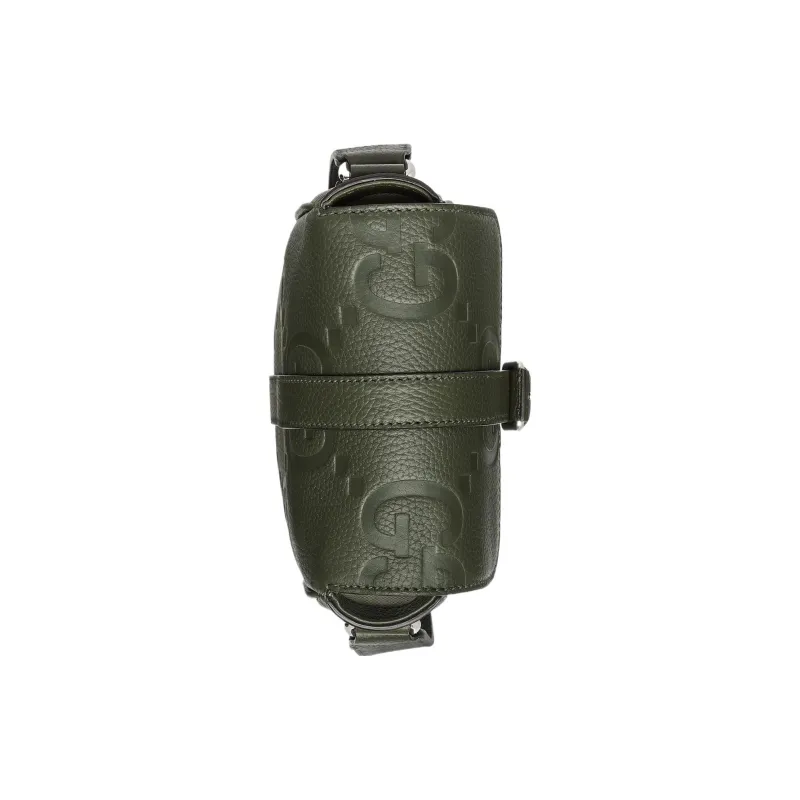 GUCCI Leather Messenger Bag Shoulder Bag Crossbody Bag Small Size Men's Dark Green-4