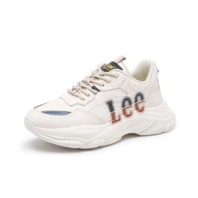Lee Breathable Height Increasing Low Top Chunky Sneakers Women's White-1